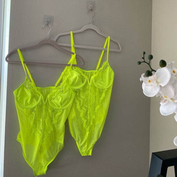 ✅NWOT Neon Floral Lace Mesh Teddy Bodysuit✅ - Picture 6 of 6